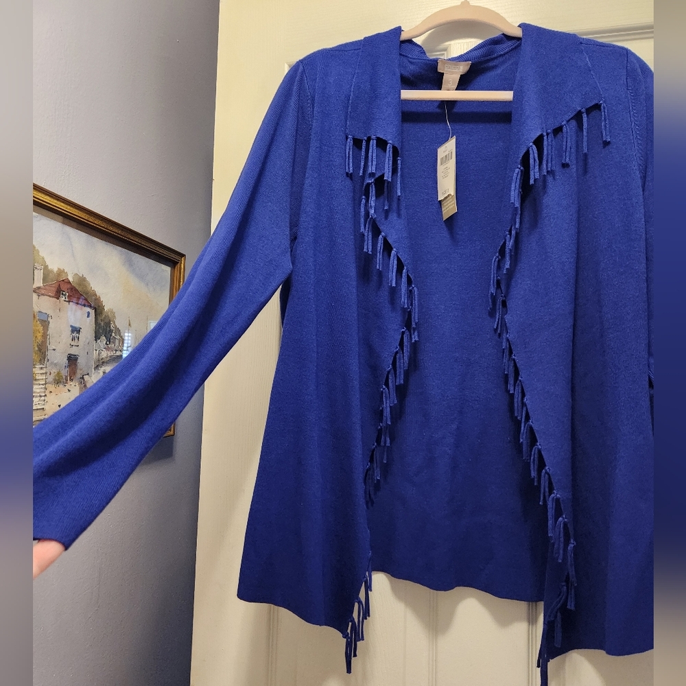 Chico's Fringed Cardigan - Picture 6 of 7